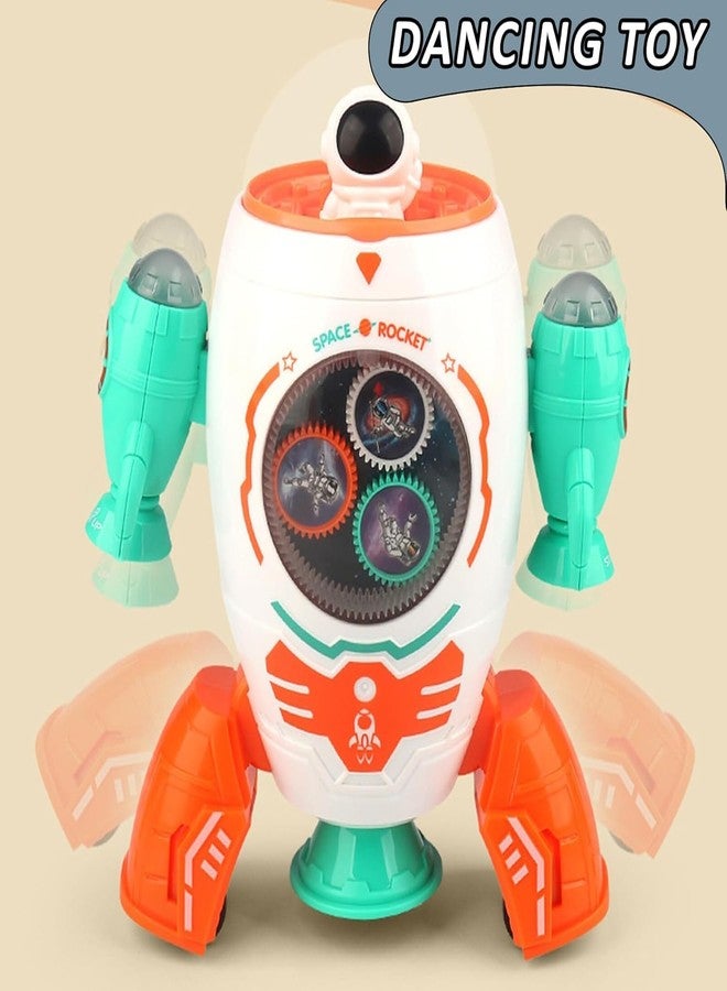 TEMSON Space Rocket Musical Toy - 360 Degree Rotation Space Rocket Robot Toys, Gear Rotation Musical Space Shuttle Toys, Space Robot Dancing Toys with Light and Music (Assorted Color) - Image 4